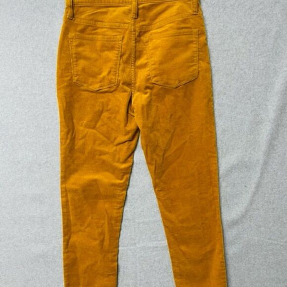 J.Crew Sz 26 Women’s Mustard Velvet Corduroy Skinny High Rise 9” Pants Jeans Ins - Picture 5 of 5